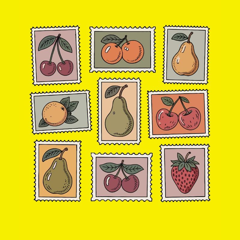 Pastellfruchtstempel-Muster