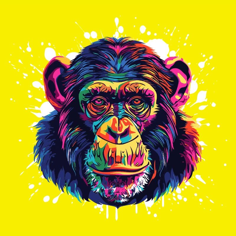 Éclaboussure de portrait de singe