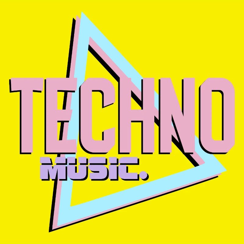 Techno Neon Retro Logo