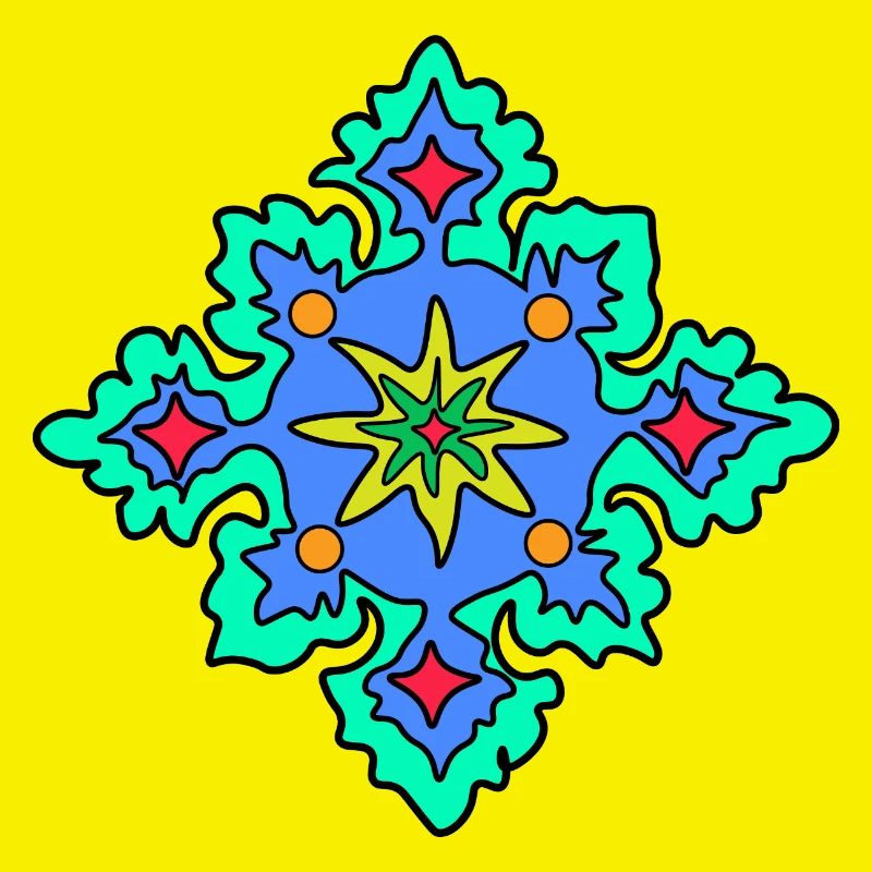 Geometric Mandala Star Pattern