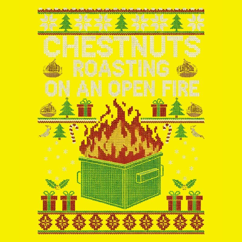 Roasting chestnuts on an open fire garbage can