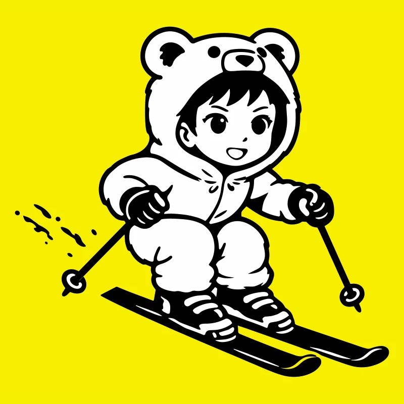 Ski Bärchen im Anime Style
