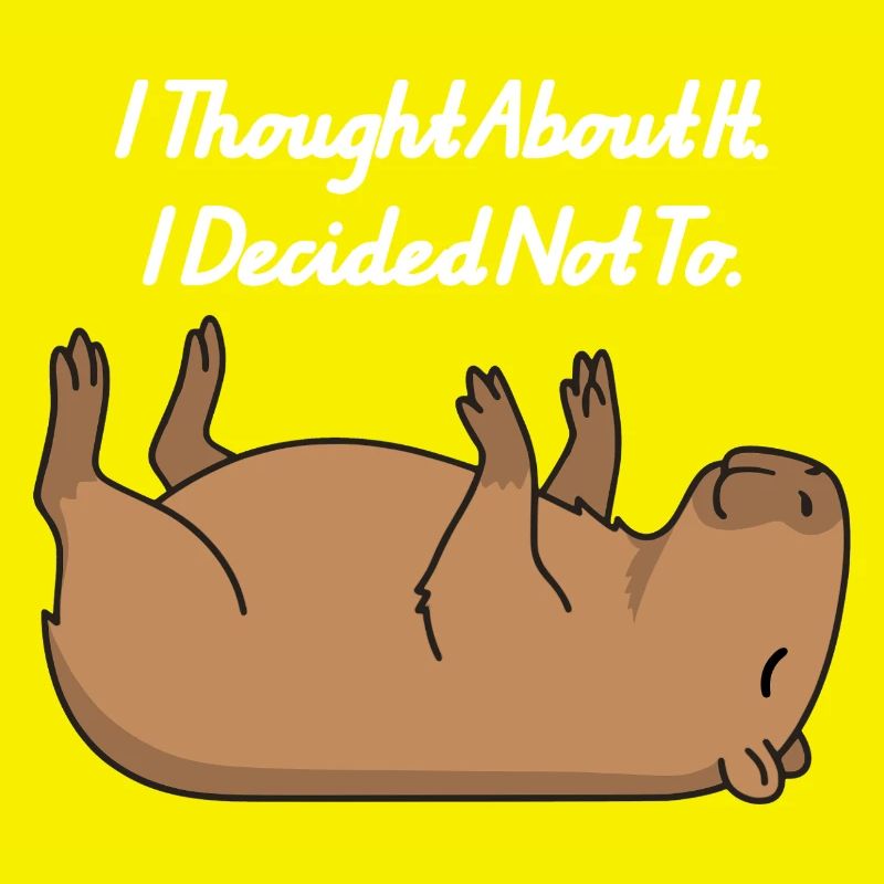 Capybara Lying Humor Procrastination Sloth