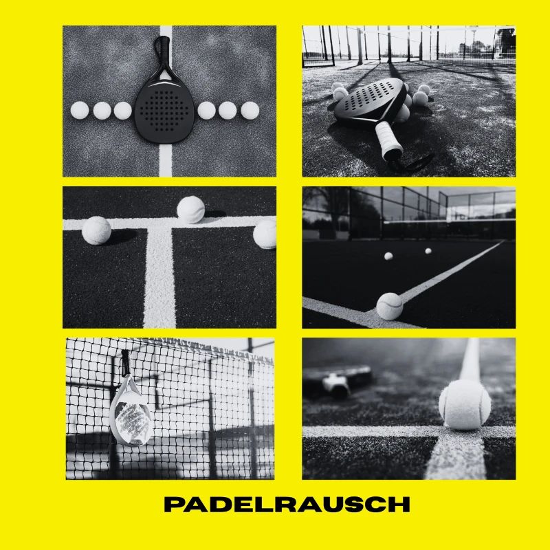 Padelrausch Collage BW