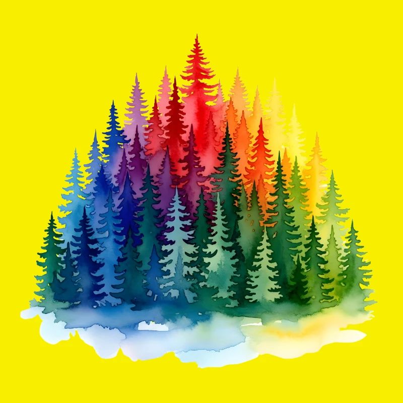 Regenbogenwald Silhouette Rainbow forest