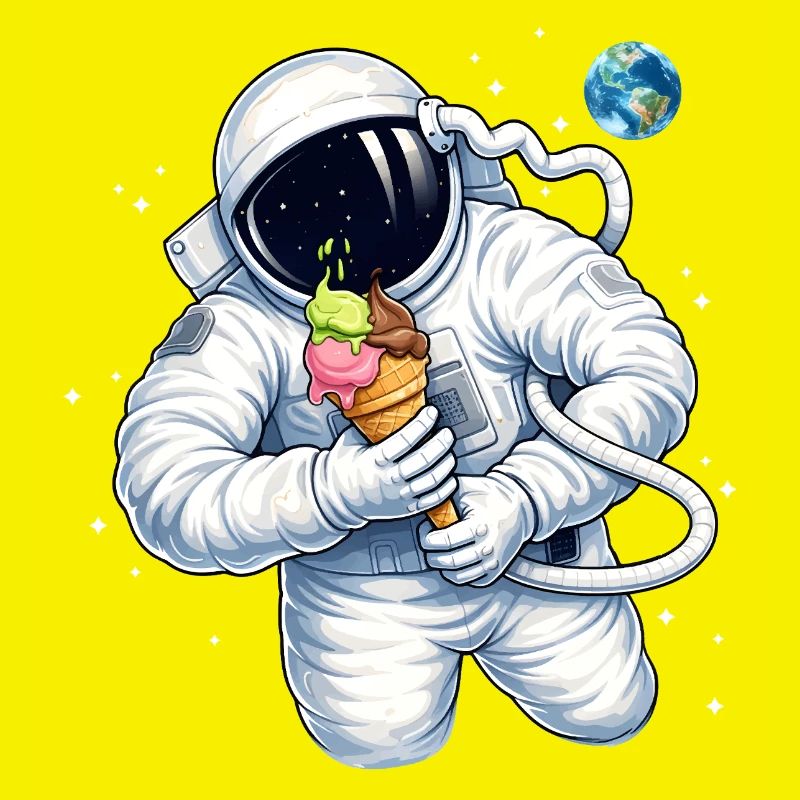 Astronaute avec une glace dans l’espace