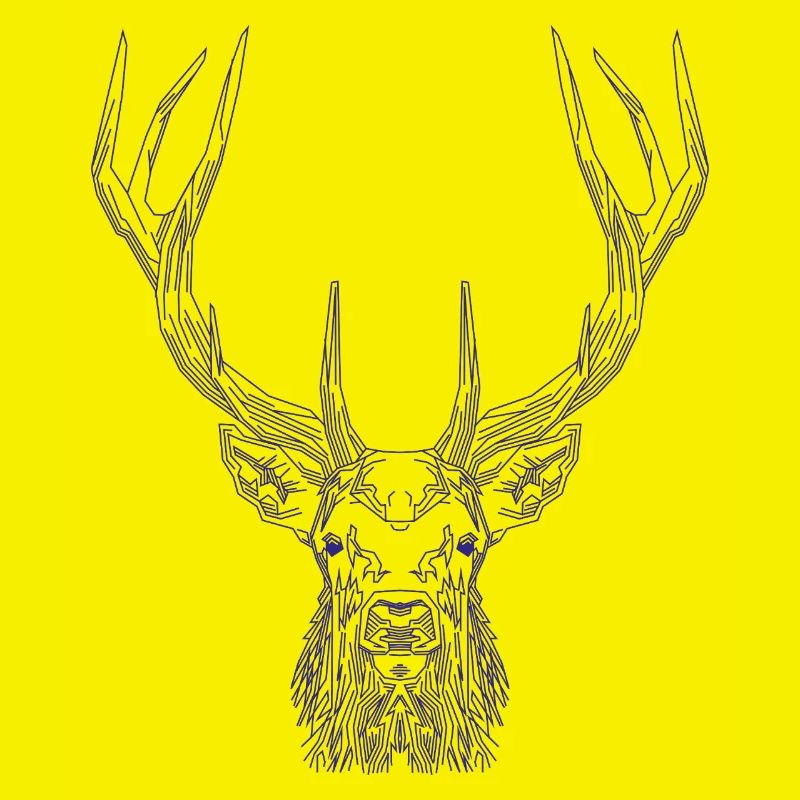 Tech Deer – Geometric Deer in Blue