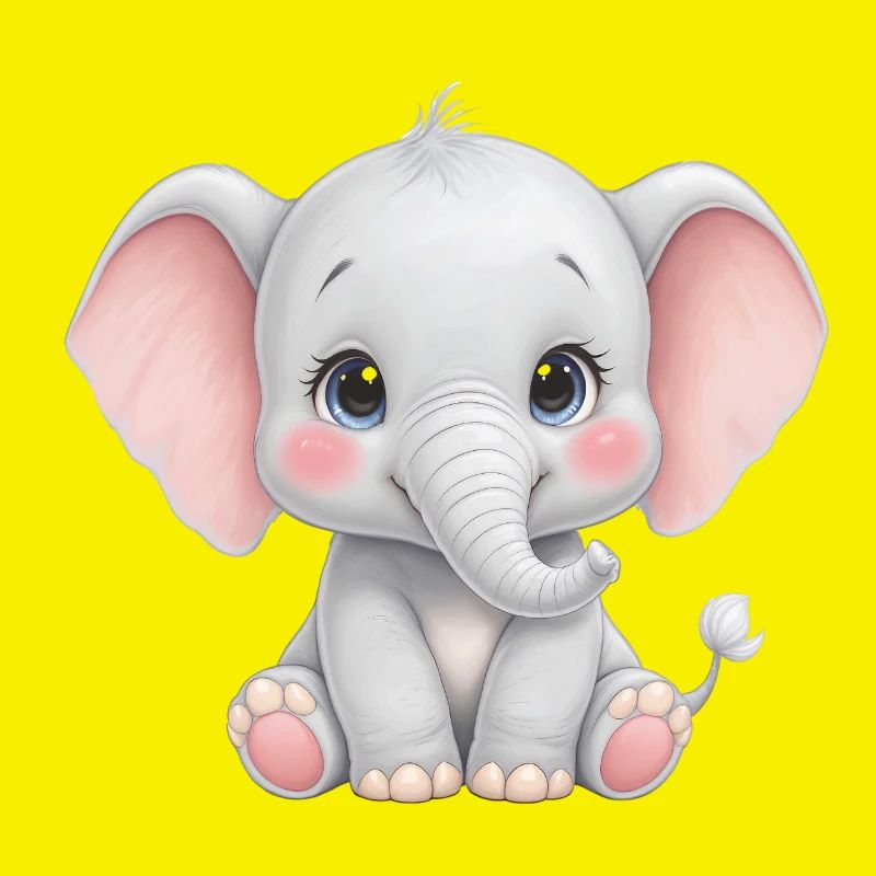 Dessin animé câlin bébé éléphant