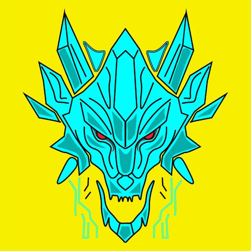 Geometrischer Eisdrache Kopf