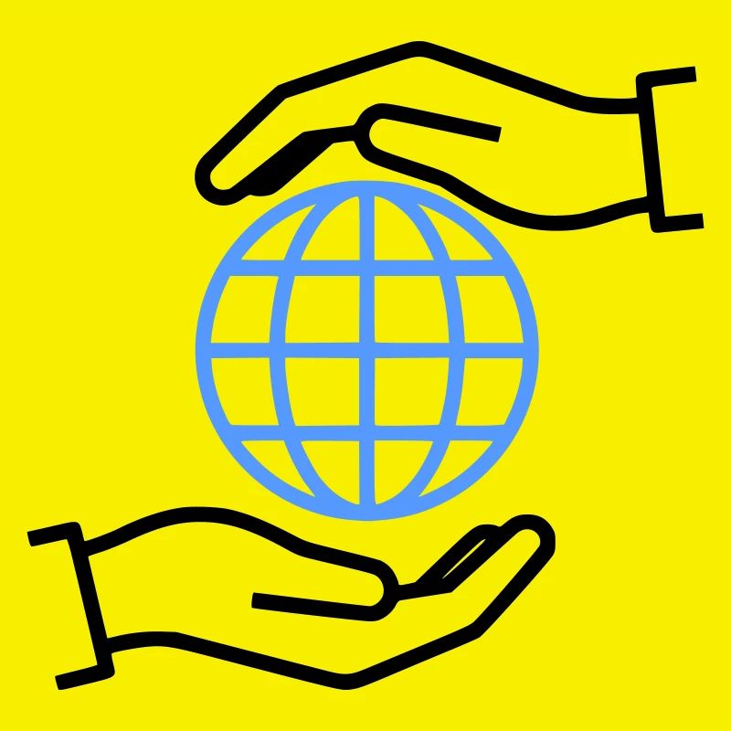 Globe Hands Outline Global