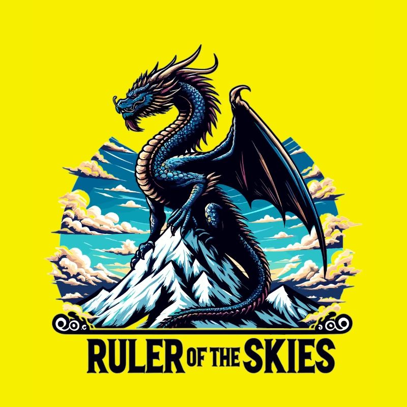 Dragon sky over mountain range