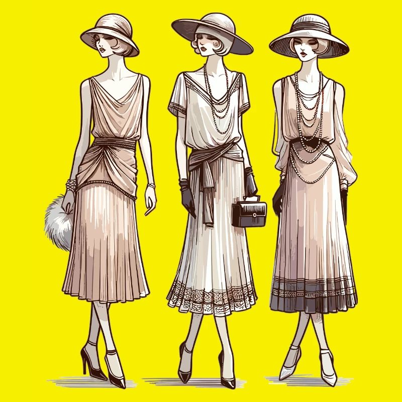 Flapper 1920s Beige