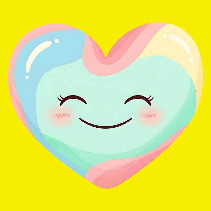 Pastel Heart Smiling Rainbow