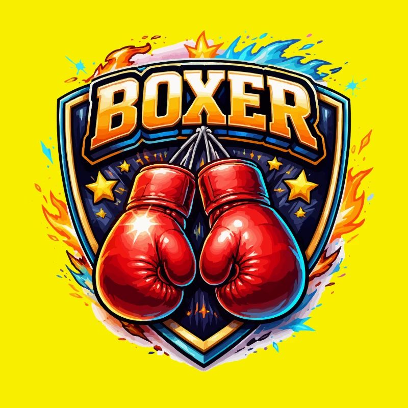 Logo de boxe combative avec gants