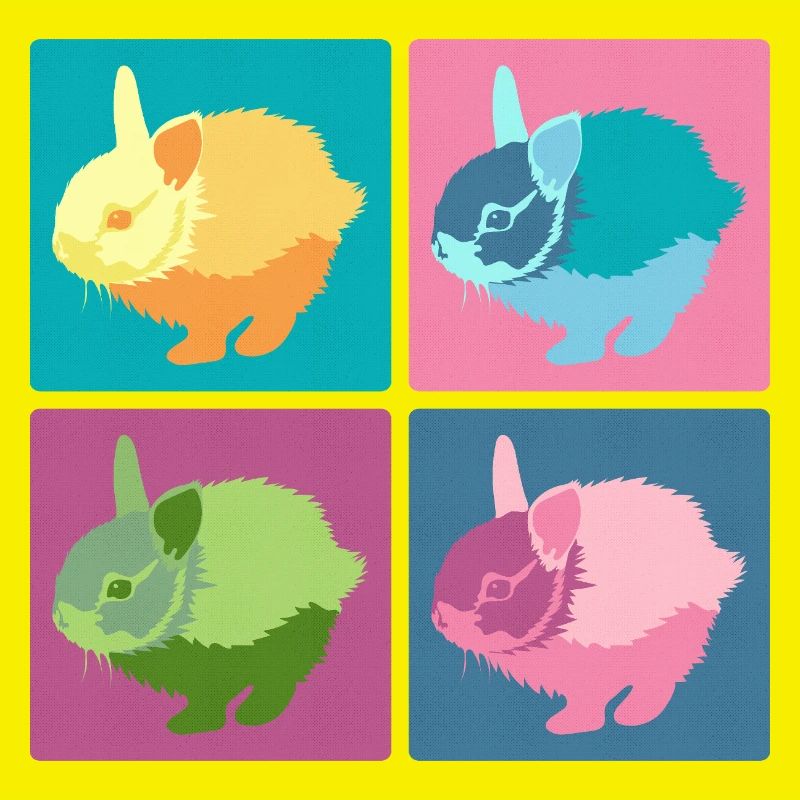 Ensemble de blocs de couleur Pop Art Rabbit