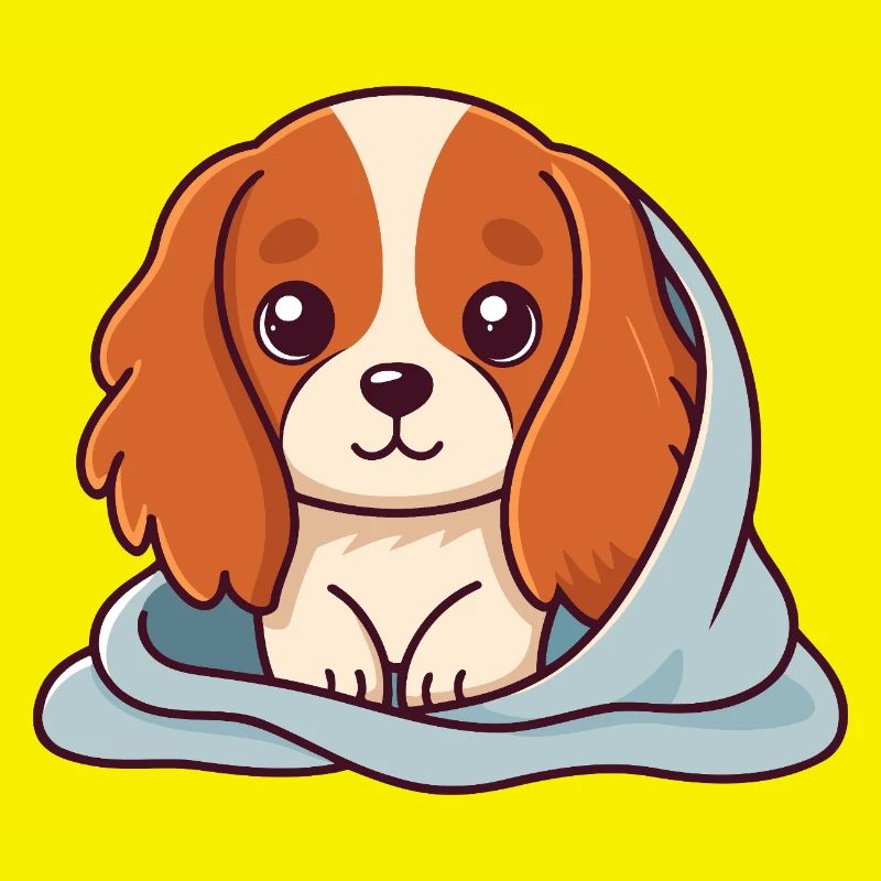 Chiot Doux Sous Plaid