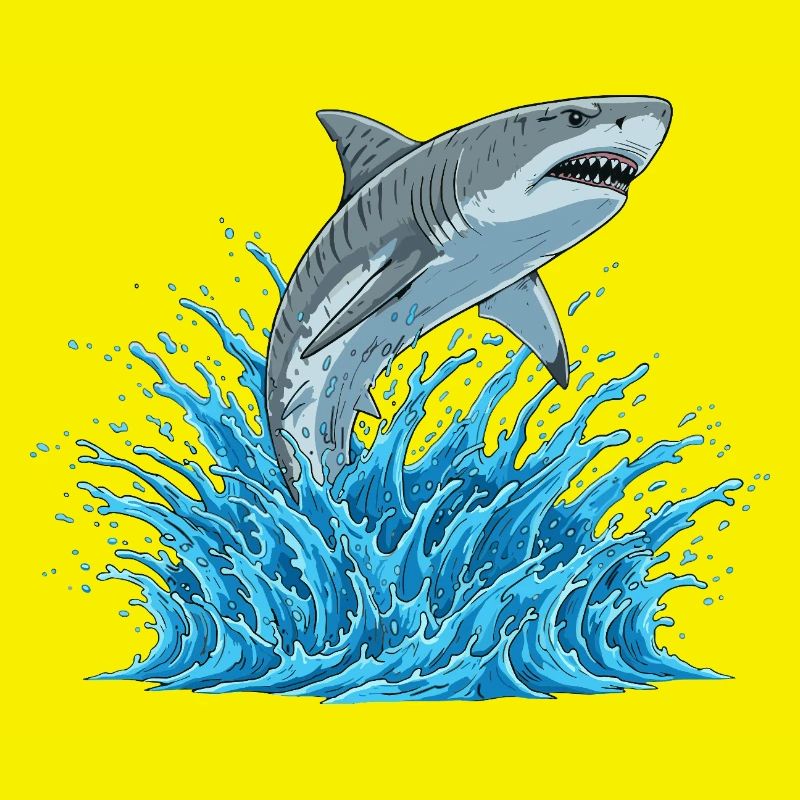 Saut de requin au-dessus de l’eau vive