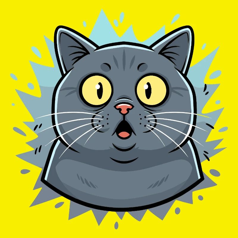 Surprised Cat Portrait with Flashes