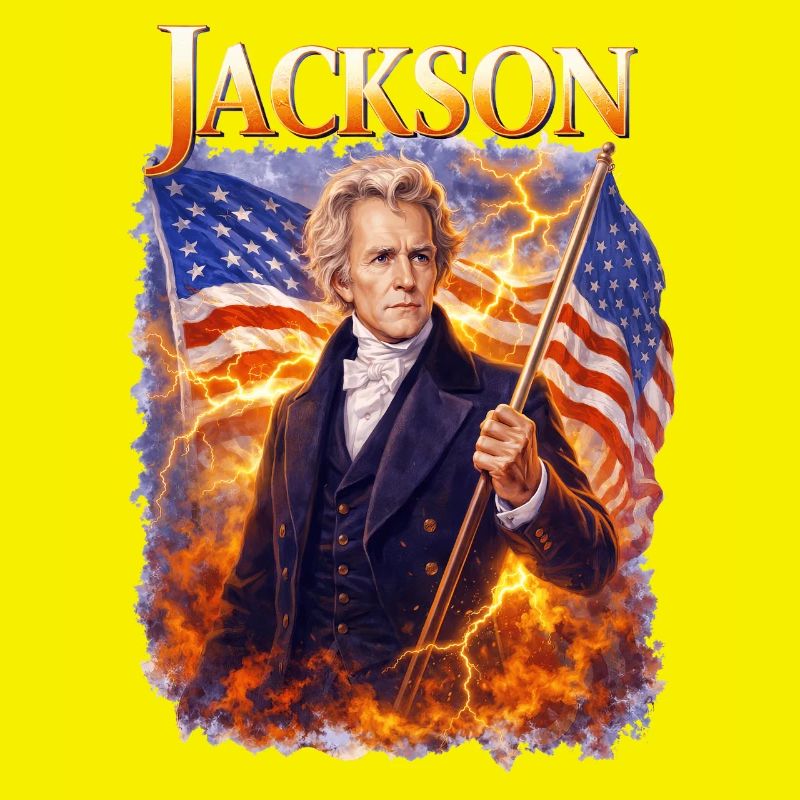 Le héros de la liberté de Jackson avec drapeau