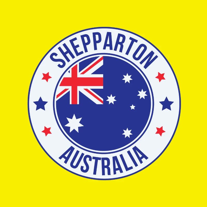 Shepparton Australien Runde Flaggenemblem