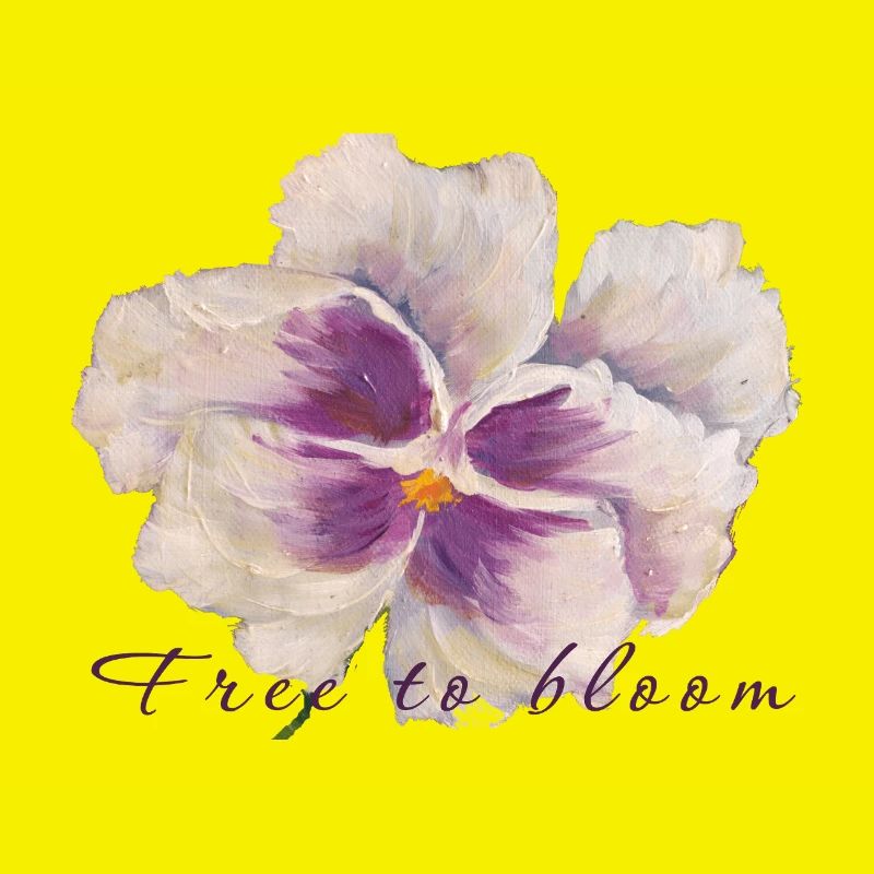 Peinture de fleurs en pensée blanche - Libre de fleurir