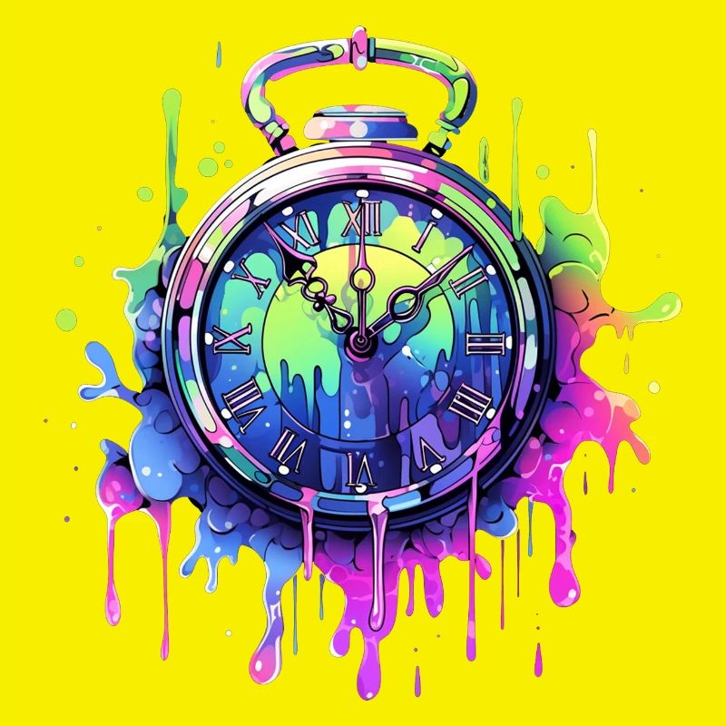 Horloge colorée avec des touches de couleur