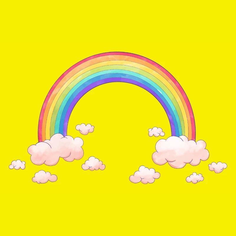 Rainbow dream with clouds