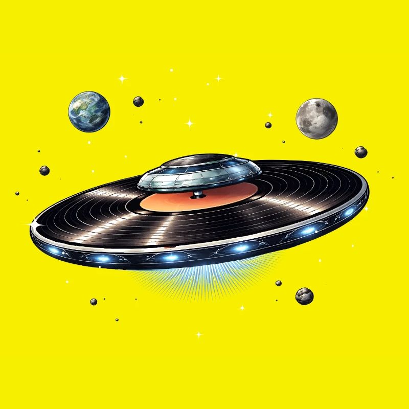 OVNI tiré d’un disque vinyle dans l’espace
