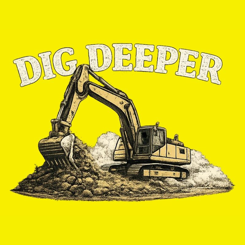 Dig Deeper Bagger Baustelle Baumaschine 