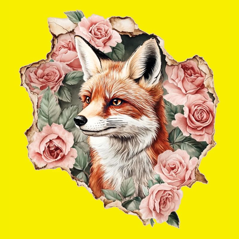 Fuchs mit Rosen