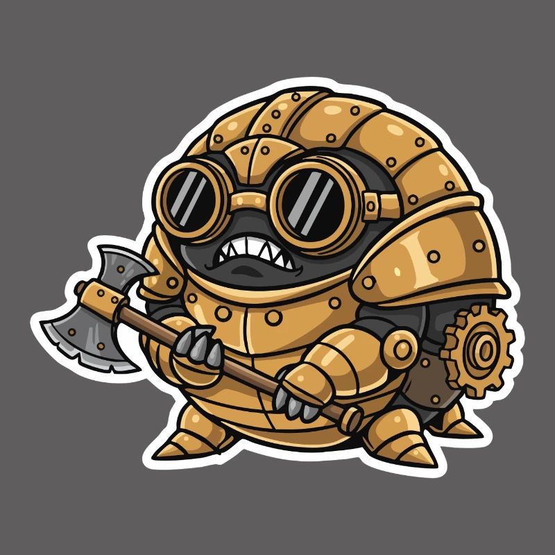 Sowbug Warrior Steampunk Axe Copper Armor