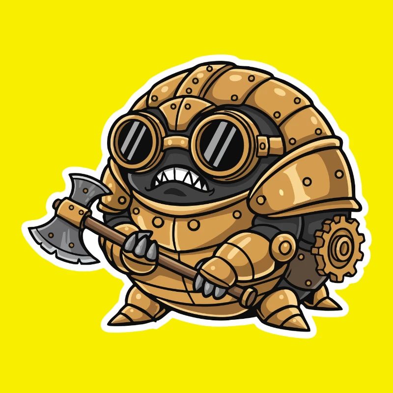 Sowbug Krieger Steampunk Axt Kupferrüstung