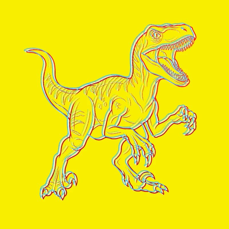 Neon Dinosaur 3D Skeleton