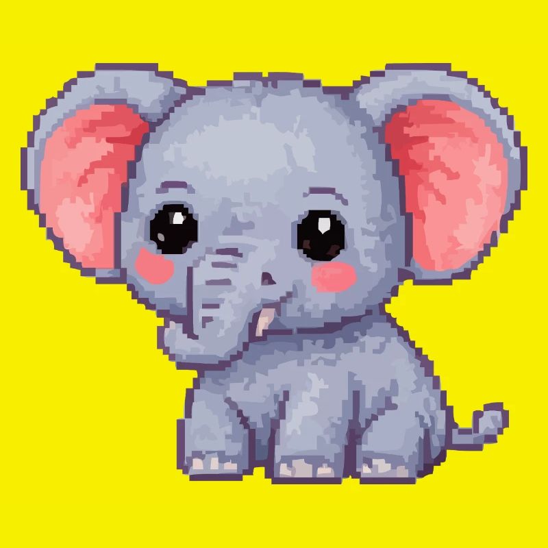 Little Pixel Elephant Cuddly Hero