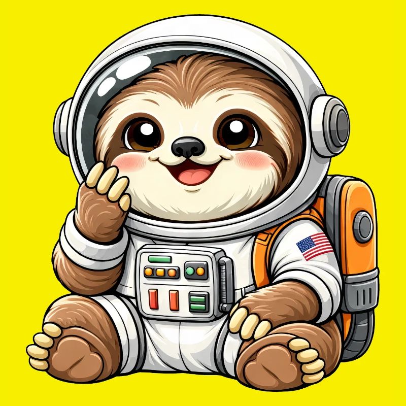 Cute Sloth Astronaut Space Universe