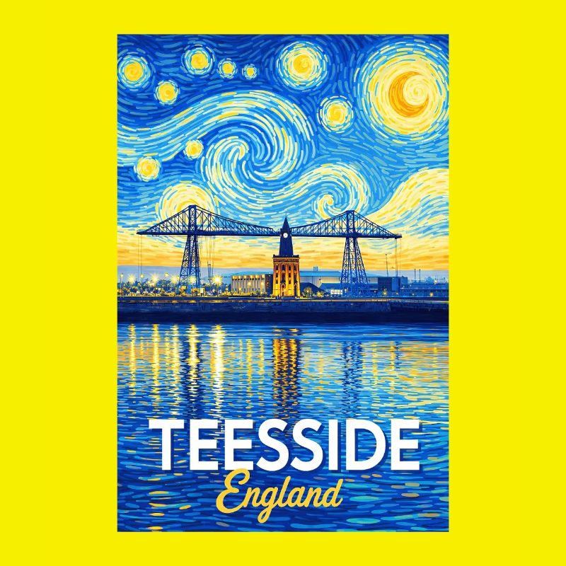 Pont néon de Teesside en Angleterre