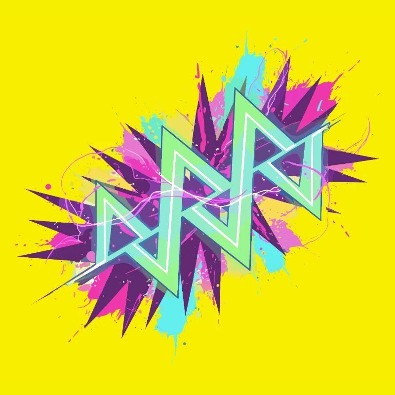 Neon Zigzag Graffiti
