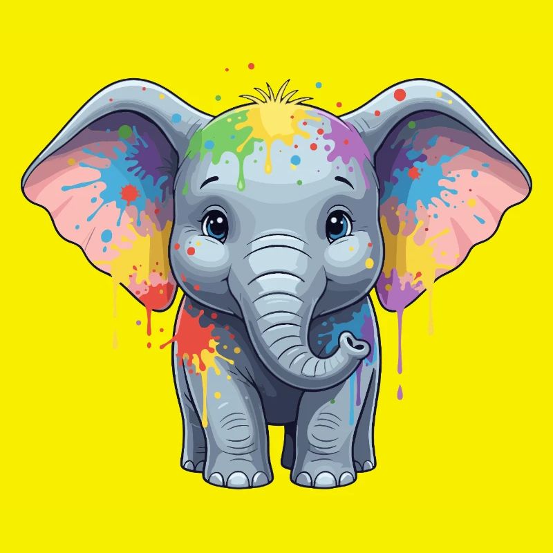 Bunter Elefanten-Splash