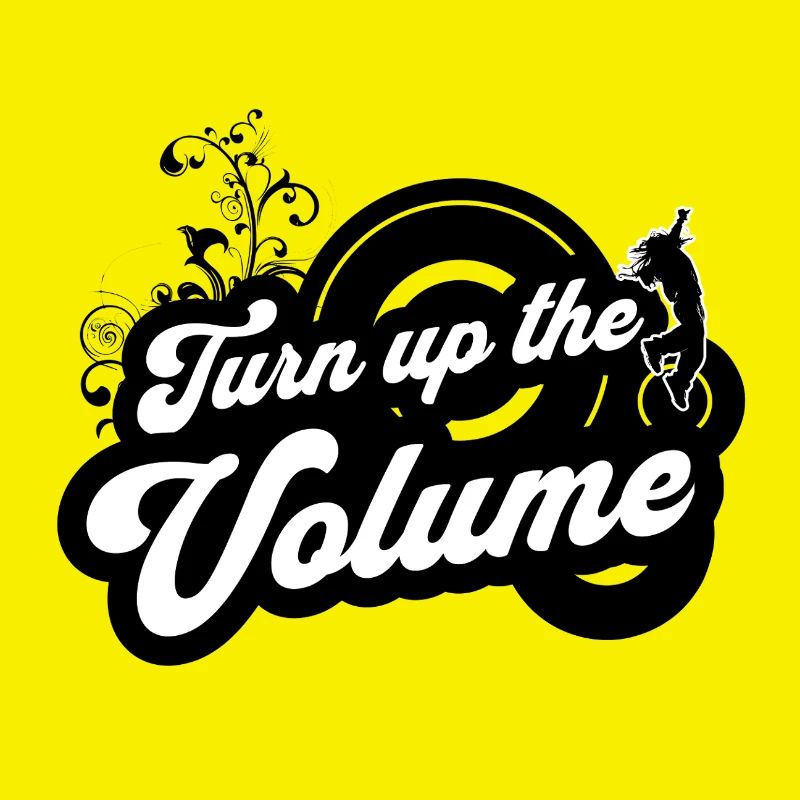 Volume Up — Schwarzes Retro-Skript