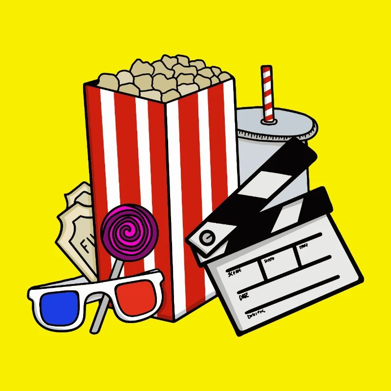 Collage de Snacks de Cinéma Rétro
