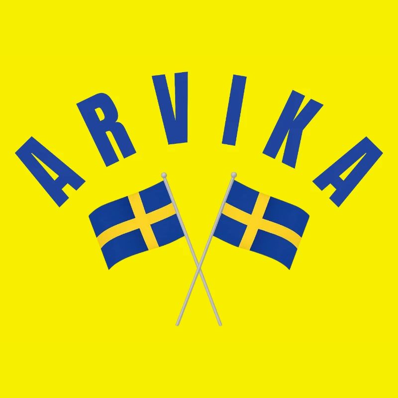 Arvika-Two Swedish Flags Emblem