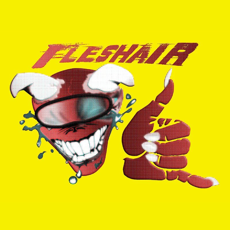 Grinning Thumb Pop Art Halftone