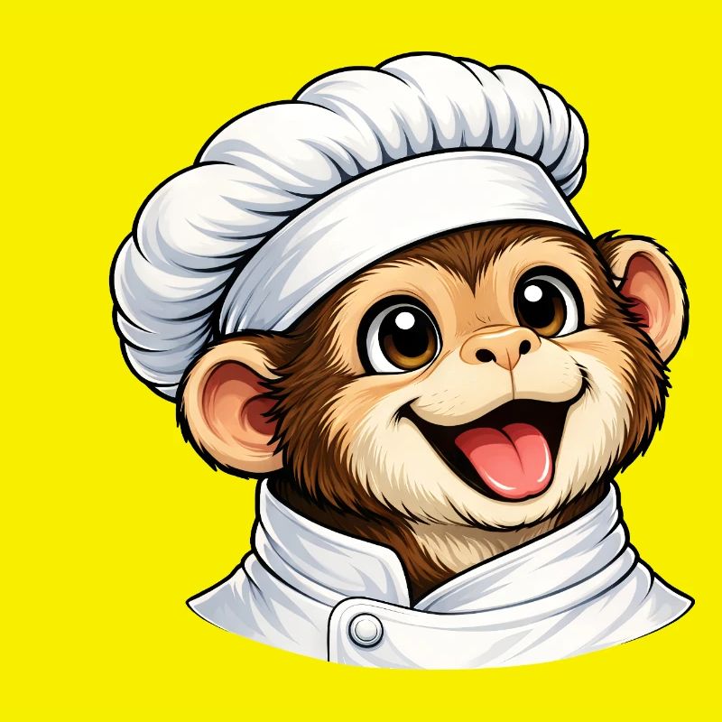 Cute Monkey Chef Cartoon