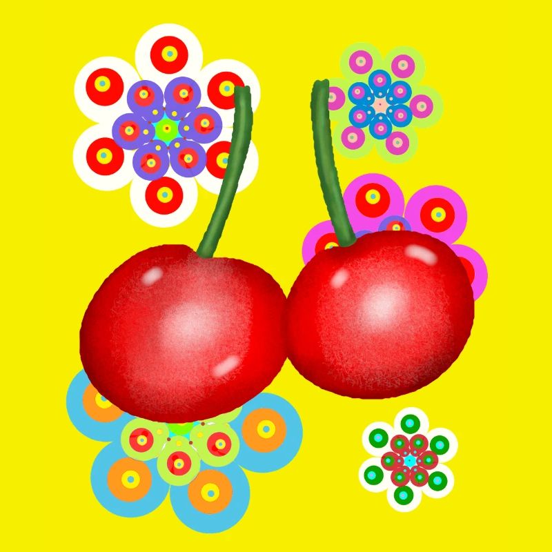 Retro Spring Summer Retro Cherries
