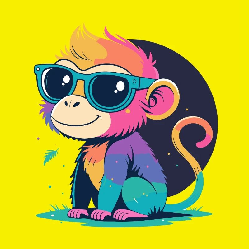 Regenbogenaffe mit Brille