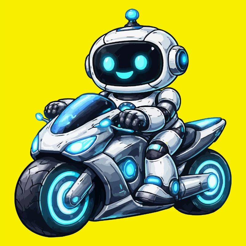 Robot on motorcycle