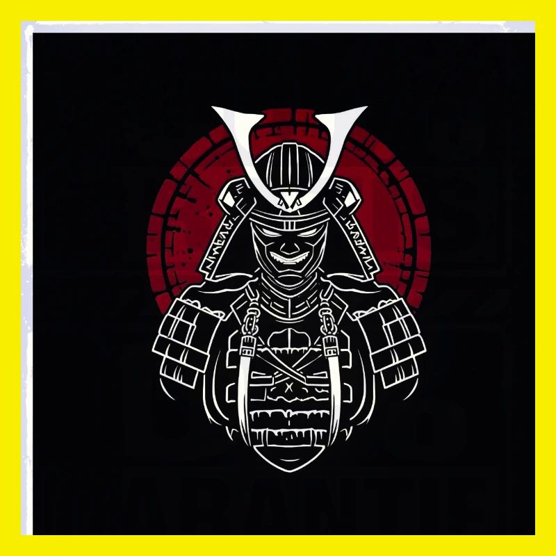 Samurai-Helm mit rotem Wappen