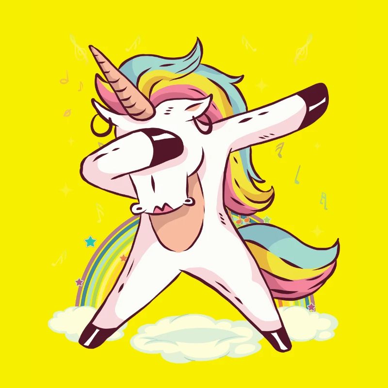 Vibrations de danse arc-en-ciel de licorne