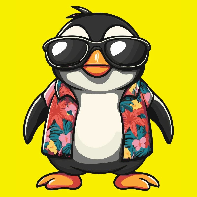 Pinguin Comic Urlaub