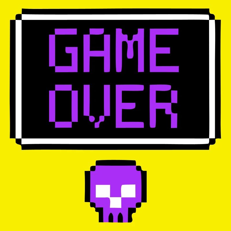 Game Over Skull Pixel Art